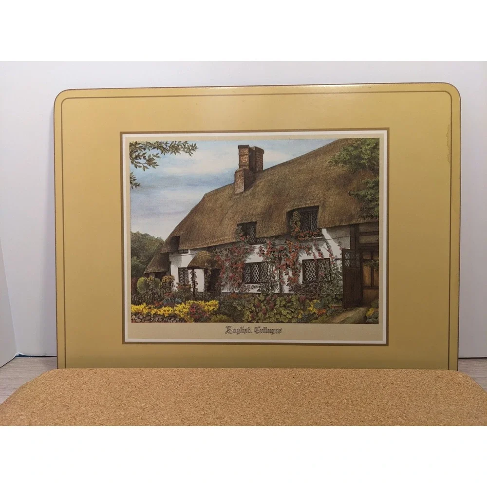 Pimpernel English Cottages Placemats Set‎ of 6 Cork Backed Made in England